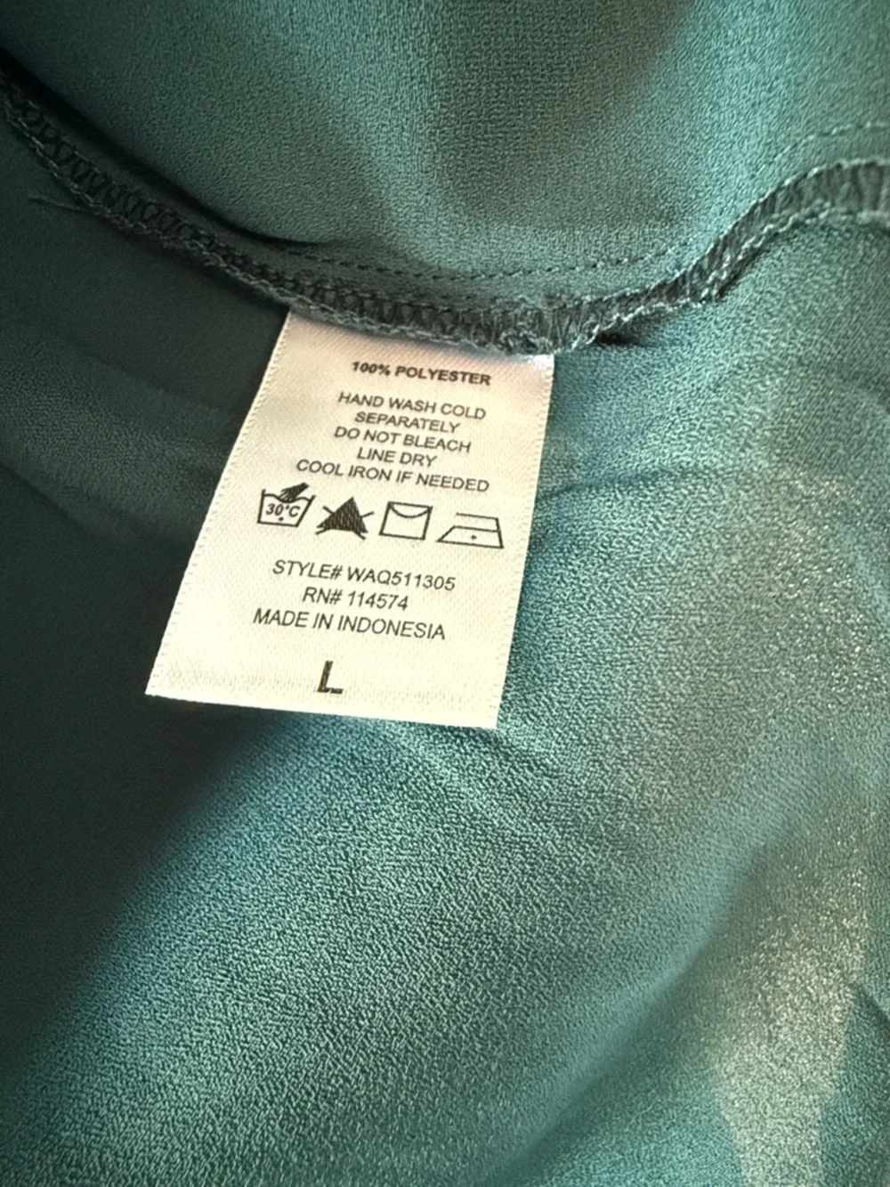 NWT PLEIONE FLOWY FOREST GREEN TOP V-NECK SIZE LARGE CAREER HOLIDAY CASUAL - Picture 5 of 7